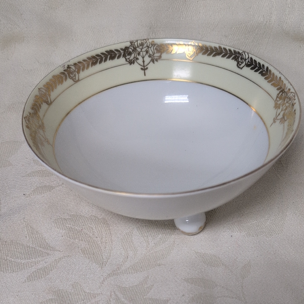 Rare Reinhold Schlegelmilch Germany Porcelain Gold Beaded Mayonnaise Bowl